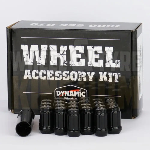 DYNAMIC WHEEL NUT 12x1.5 38mm SPLINE BLACK (PACK OF 24 + KEY)
