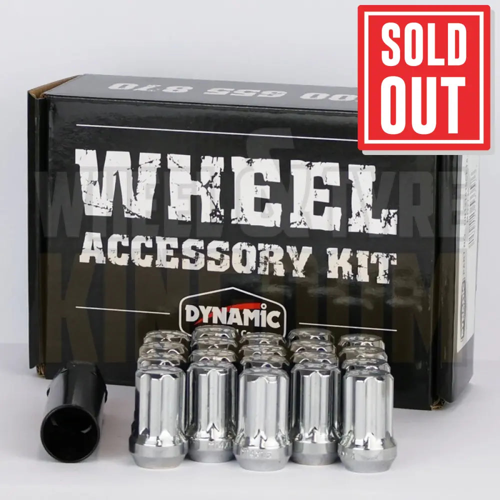 DYNAMIC WHEEL NUT 14x1.5 38mm SPLINE CHROME (7-POINT TRUCK) (PACK OF 20 + KEY)