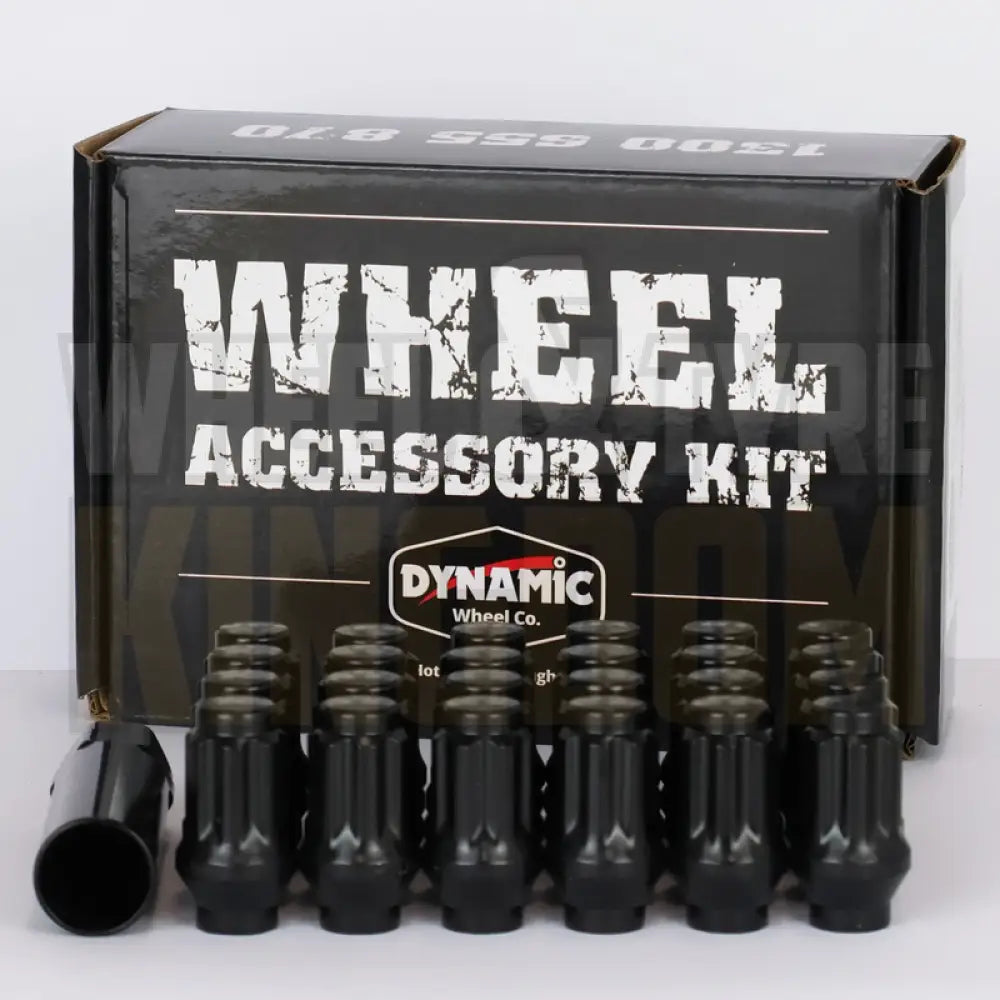 DYNAMIC WHEEL NUT 14x1.5 43mm SPLINE ET BLACK (7-POINT TRUCK) (PACK OF 24)