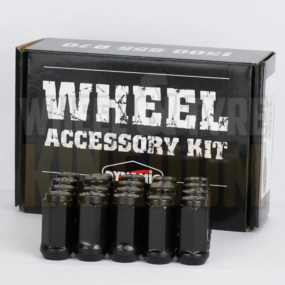 DYNAMIC WHEEL NUT 14x1.5 45mm 19mm HEX BLACK ACORN (PACK OF 24)