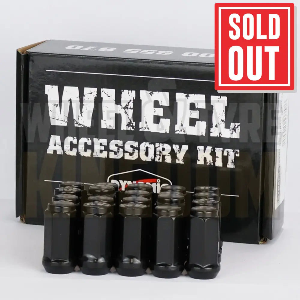 DYNAMIC WHEEL NUT 14x1.5 45mm 19mm HEX BLACK ACORN (PACK OF 24)