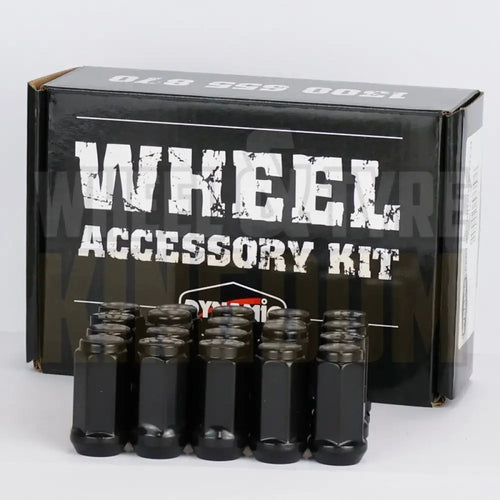 DYNAMIC WHEEL NUT 14x1.5 45mm 19mm HEX BLACK ACORN (PACK OF 24)