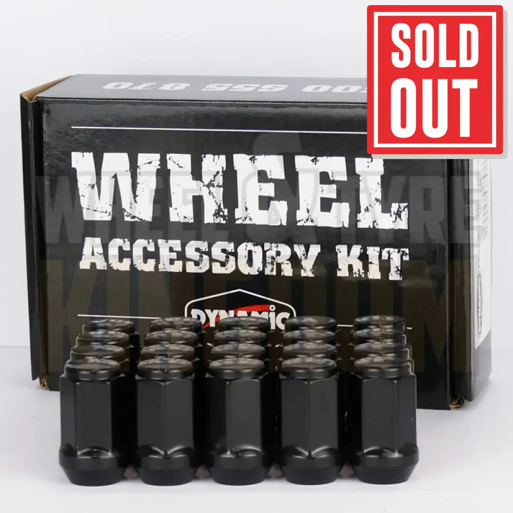 DYNAMIC WHEEL NUT 14x1.5 45mm 21mm HEX BLACK ACORN (PACK OF 24)