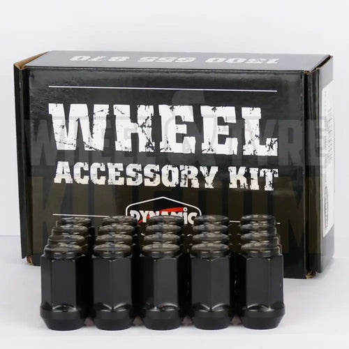 DYNAMIC WHEEL NUT 14x1.5 45mm 21mm HEX BLACK ACORN (PACK OF 24)