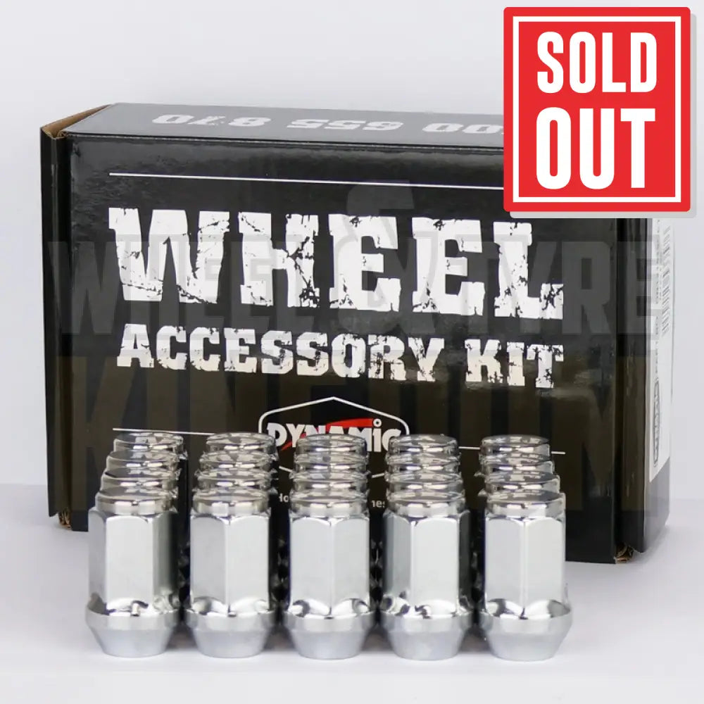 DYNAMIC WHEEL NUT 14x1.5 45mm 22mm HEX CHROME ACORN (PACK OF 20)