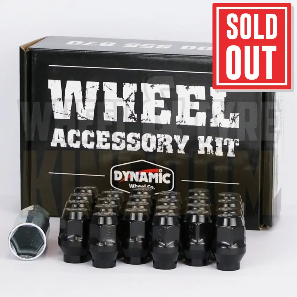 DYNAMIC WHEEL NUT 14x1.5 50mm 19mm HEX ET BLACK (PACK OF 24 + ADAPTOR)