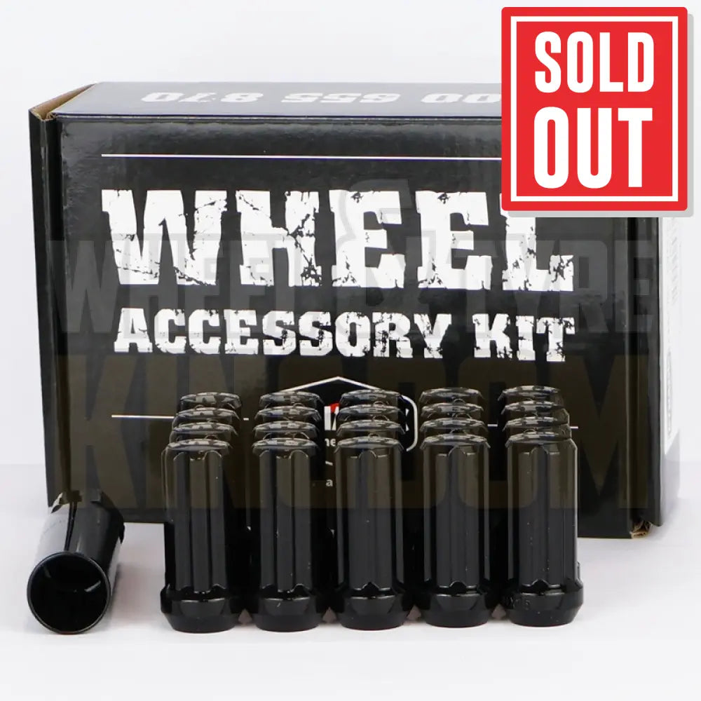 DYNAMIC WHEEL NUT 14x1.5 52mm SPLINE BLACK (7-POINT TRUCK) (PACK OF 20 + KEY)