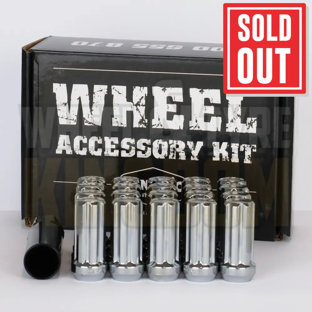 DYNAMIC WHEEL NUT 14x1.5 52mm SPLINE CHROME (7-POINT TRUCK) (PACK OF 20 + KEY)