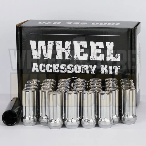 DYNAMIC WHEEL NUT 14x1.5 52mm SPLINE CHROME (7-POINT TRUCK) (PACK OF 32 + KEY)