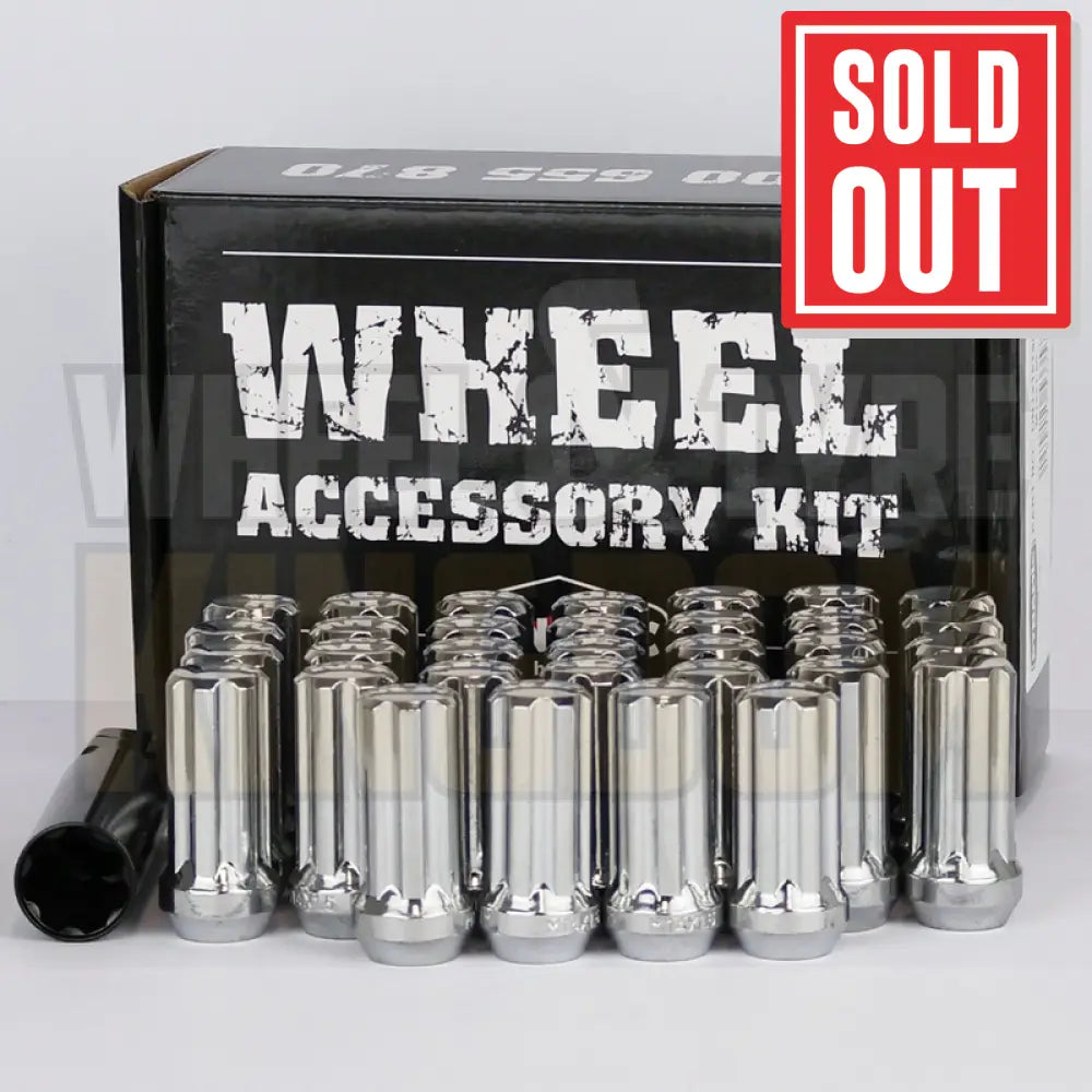 DYNAMIC WHEEL NUT 14x1.5 52mm SPLINE CHROME (7-POINT TRUCK) (PACK OF 32 + KEY)