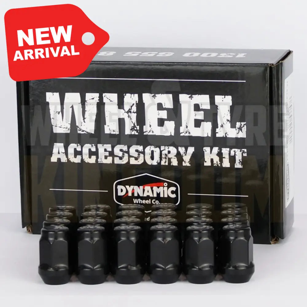 DYNAMIC WHEEL NUT 12x1.5 35mm 19mm HEX BLACK ACORN (PACK OF 24)