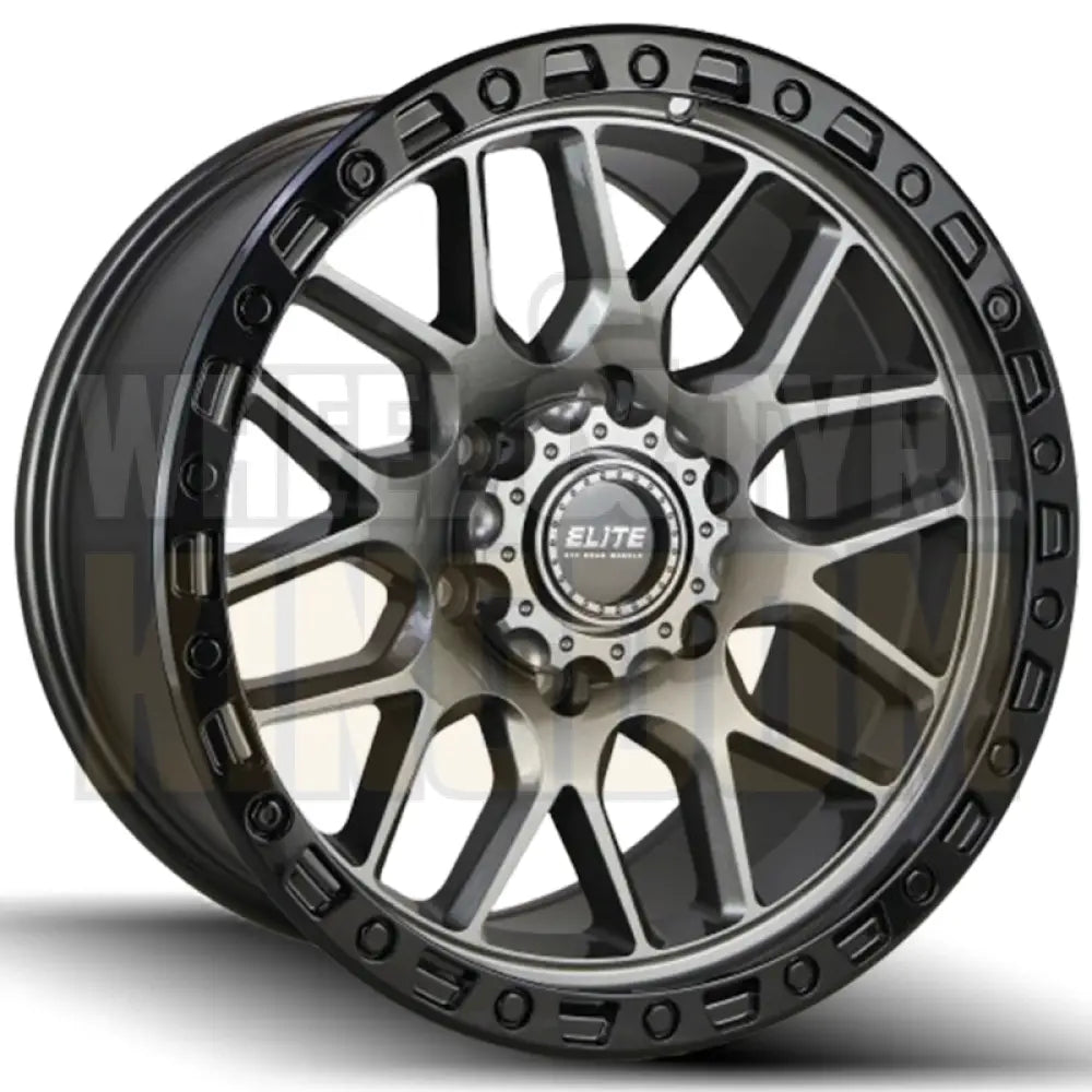 ELITE 17x9 +15 6x139.7 CHAOTIC GUNMETAL BLACK LIP