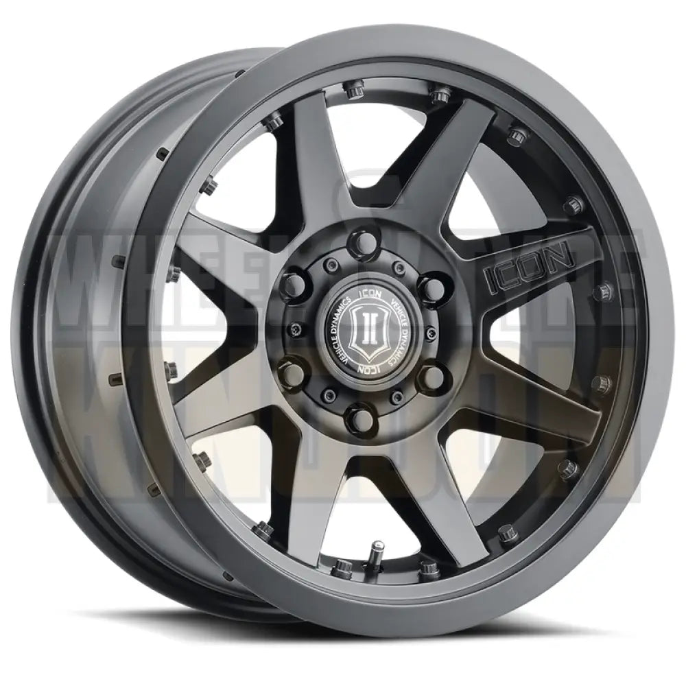 ICON ALLOY 17x8.5 -12 6x139.7 REBOUND PRO SATIN BLACK INNERLOCK
