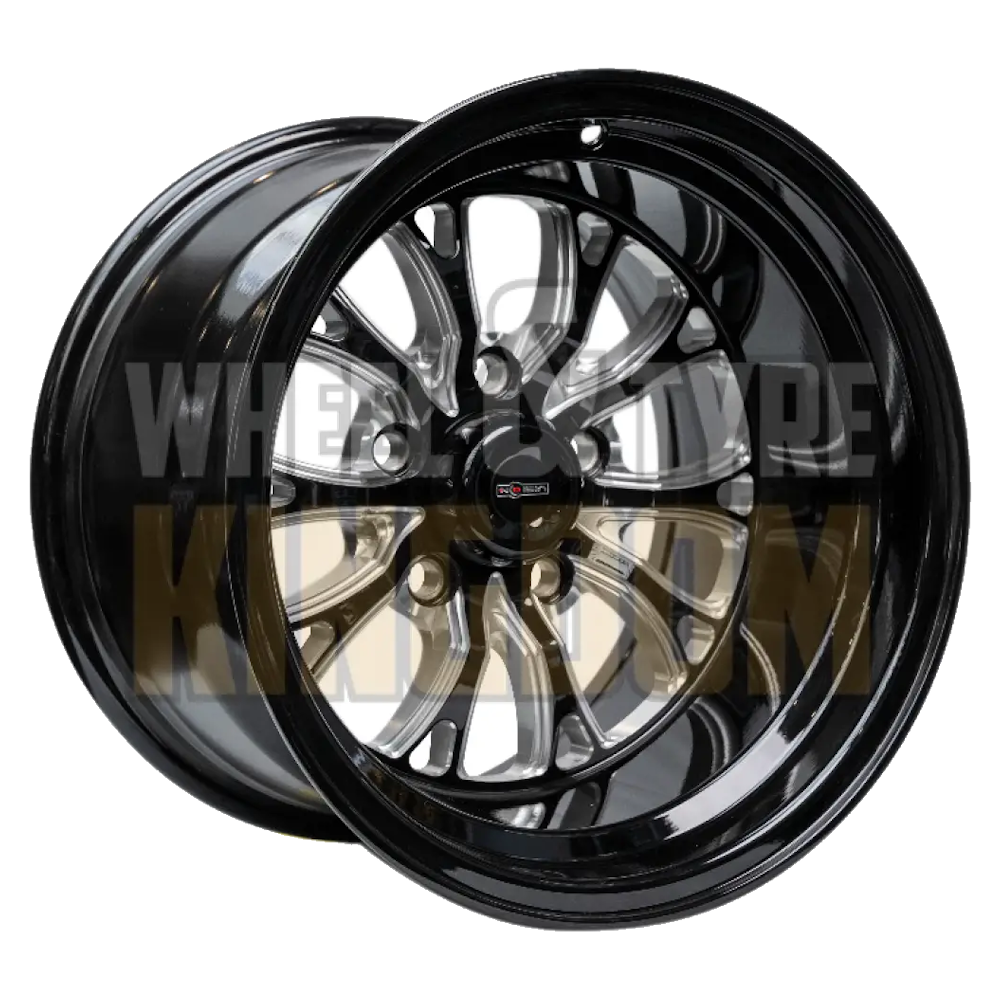 INTENSITY 15x8 3" BS (-38) - GLOSS BLACK MILLED
