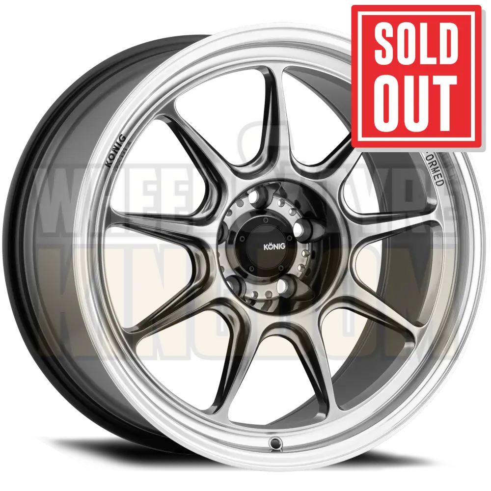 Konig Countergram 15x7.5 4x100 +35 Hyper Chrome Centre Mirror Machined Lip - Wheels