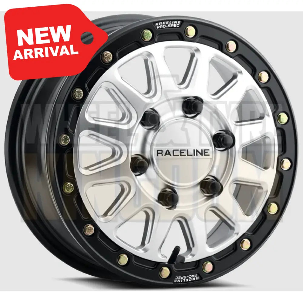 RACELINE ALLOY 15x6.5 +74 6x139.7 ALPHA HYPER SILVER BLACK RING BEADLOCK