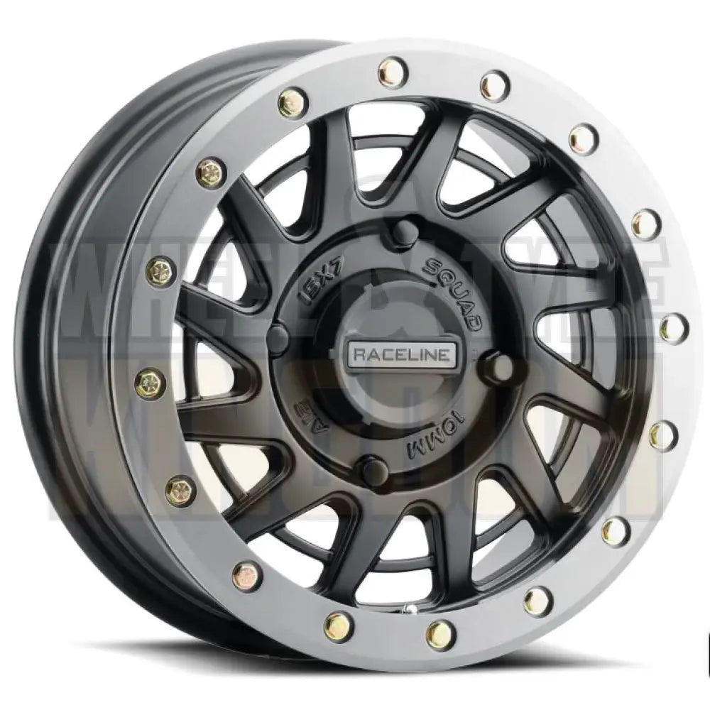 RACELINE ALLOY 15x7 +10 4x156 SQUAD SATIN BLACK BEADLOCK