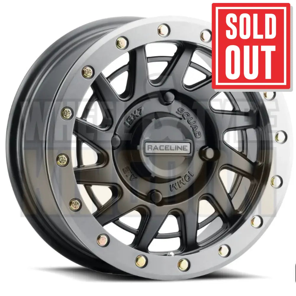 RACELINE ALLOY 15x7 +10 4x156 SQUAD SATIN BLACK BEADLOCK