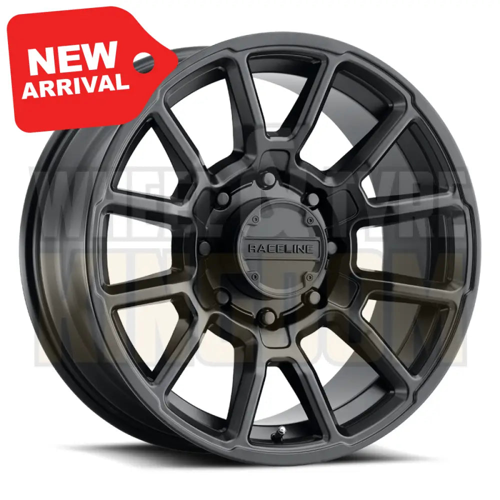 RACELINE ALLOY 17x8.5 +18 5x127 GAUGE SATIN BLACK