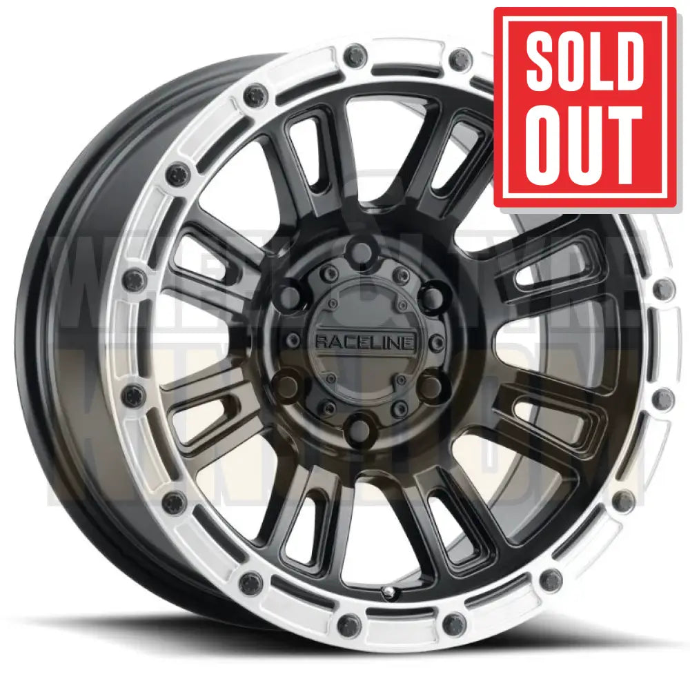 RACELINE ALLOY 18x9 +18 6x139.7 COMPASS Satin Black Silver Ring
