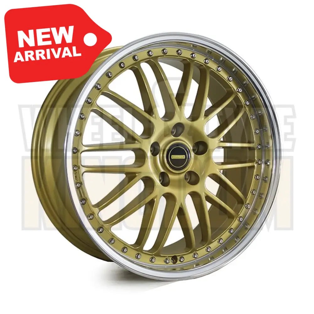 17X7 4-STUD SIMMONS OM-1 GOLD MIRROR LIP - Wheels