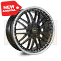17X8.5 4-STUD SIMMONS OM-1 GLOSS BLACK MIRROR LIP - Wheels