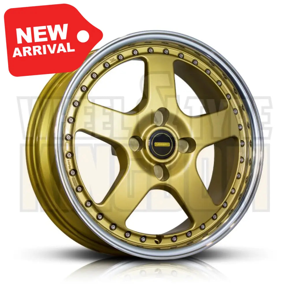 17X8.5 5-STUD SIMMONS FR-1 GOLD MIRROR LIP - Wheels