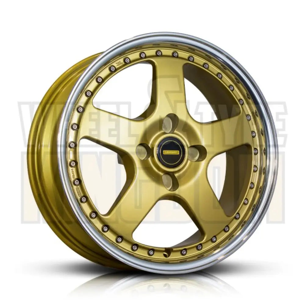 17X8.5 5-STUD SIMMONS FR-1 GOLD MIRROR LIP - Wheels