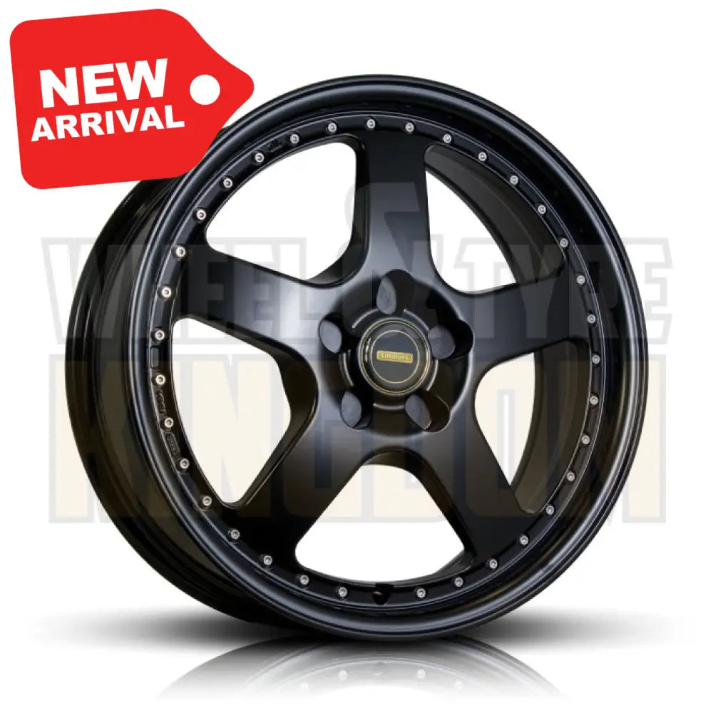 18X8.5 5x120 +43 SIMMONS FR-1 FULL SATIN BLACK - Wheels