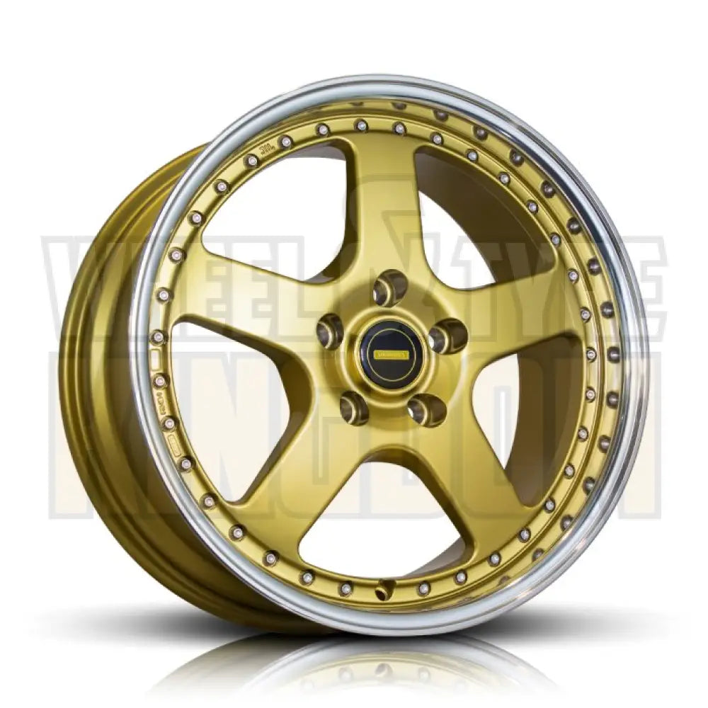 18X9.5 5-STUD SIMMONS FR-1 GOLD MIRROR LIP - Wheels