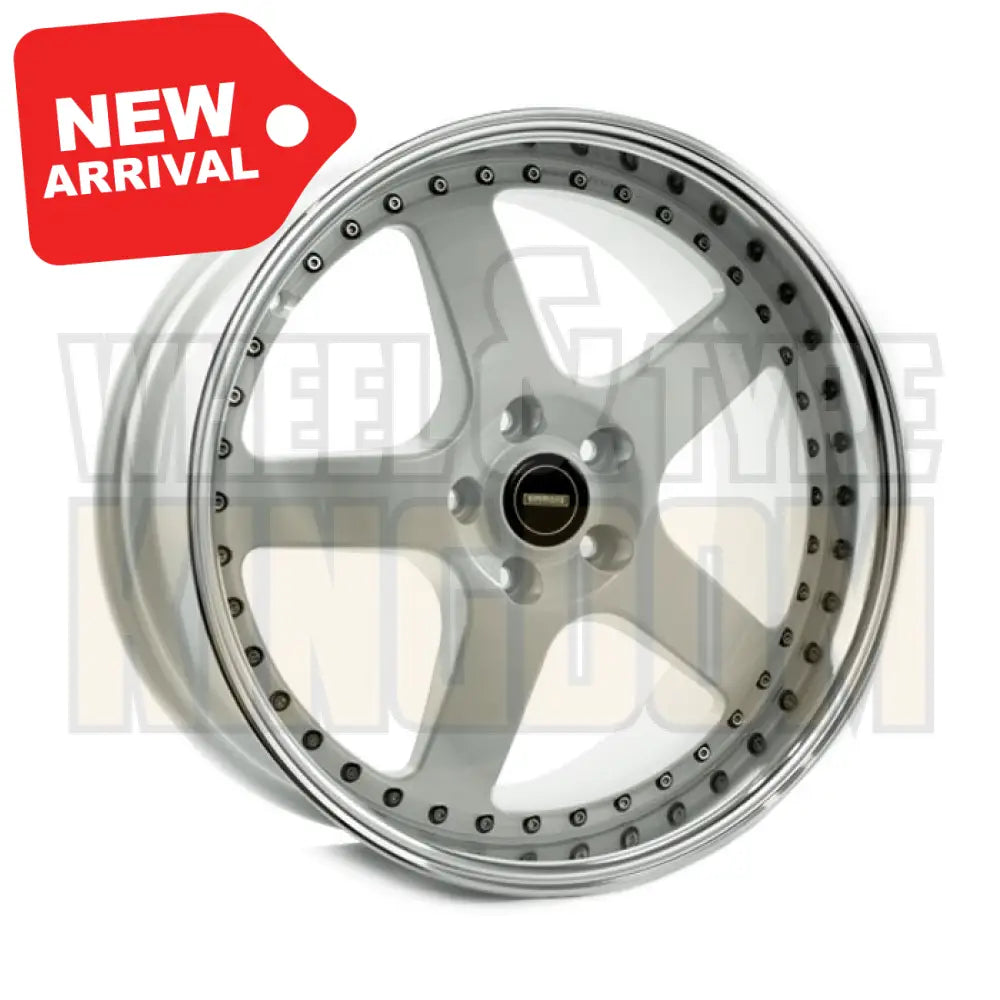 19X8.5 5x120 +43 SIMMONS FR-1 WHITE MIRROR LIP - Wheels