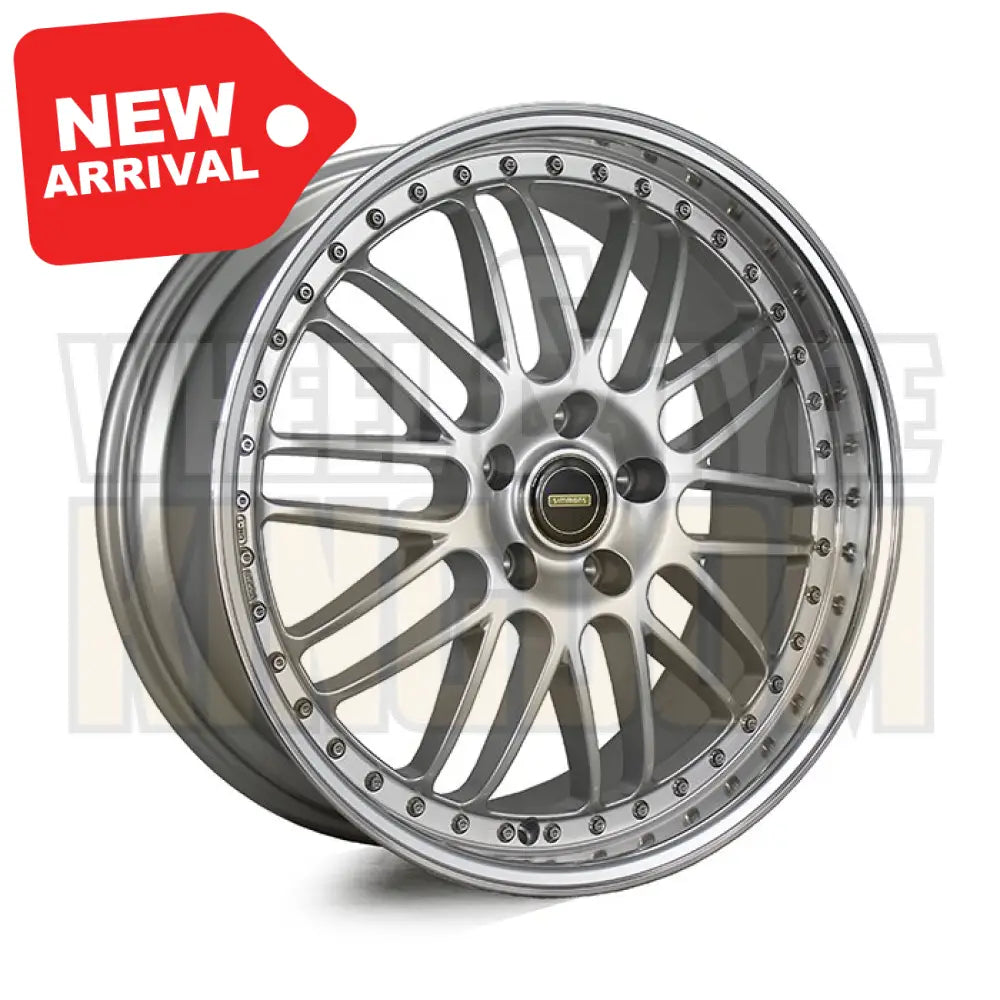 19X9.5 5x114.3 +43 SIMMONS OM-1 SILVER MIRROR LIP - Wheels
