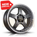 19X9.5 5x120 +43 SIMMONS FR-1 HYPER DARK MIRROR LIP - Wheels