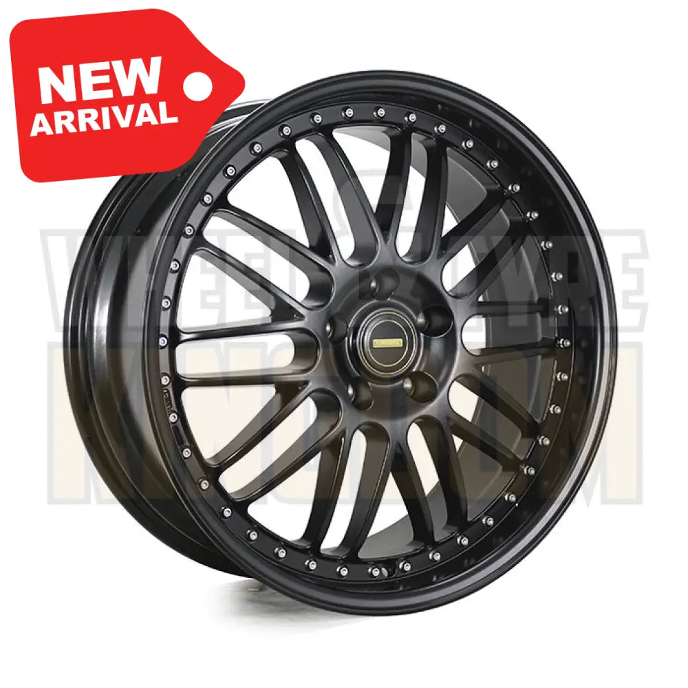 19X9.5 5x120 +43 SIMMONS OM-1 FULL SATIN BLACK - Wheels