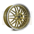 19X9.5 5x120 +43 SIMMONS OM-1 GOLD MIRROR LIP - Wheels