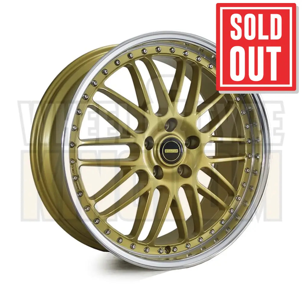 19X9.5 5x120 +43 SIMMONS OM-1 GOLD MIRROR LIP - Wheels