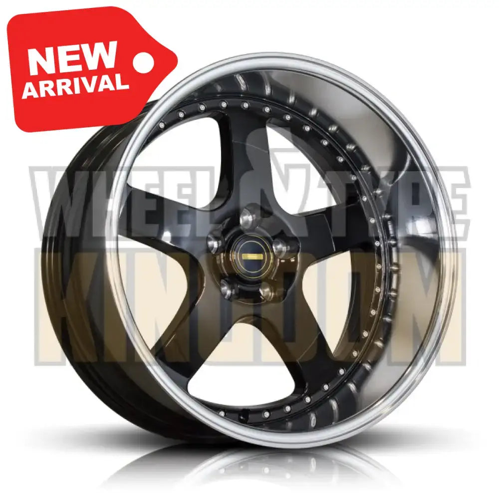20X10.0 5X120 -63.6 SIMMONS FR-1 GLOSS BLACK MIRROR LIP - Wheels
