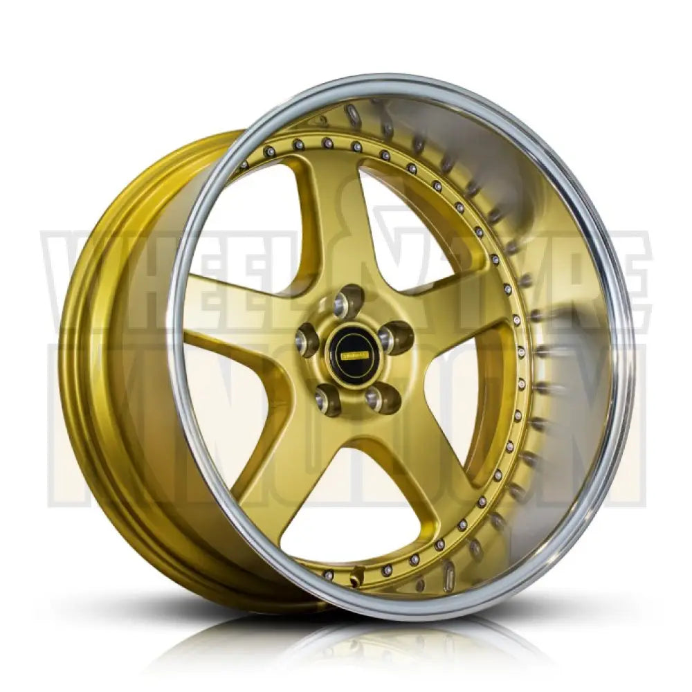 20X10.0 5X114.3 -63.6 SIMMONS FR-1 GOLD MIRROR LIP - Wheels