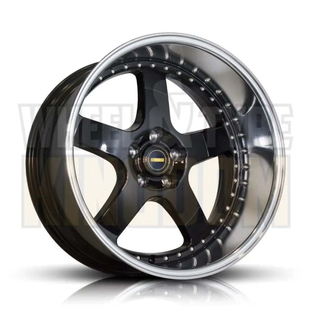 20X12.0 5X114.3 -63.6 SIMMONS FR-1 GLOSS BLACK MIRROR LIP - Wheels