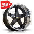 20X12.0 5X120 -63.6 SIMMONS FR-1 GLOSS BLACK MIRROR LIP - Wheels
