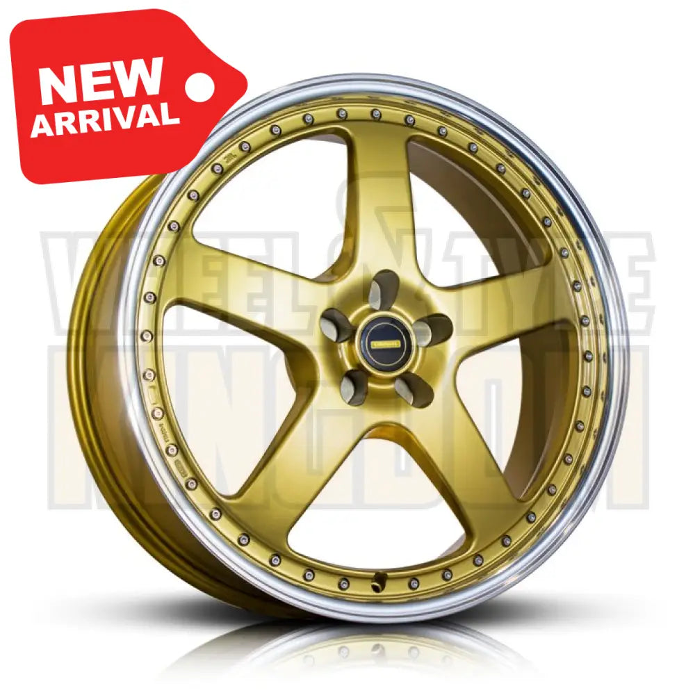 20X8.5 5x120 +29 SIMMONS FR-1 GOLD MIRROR LIP - Wheels