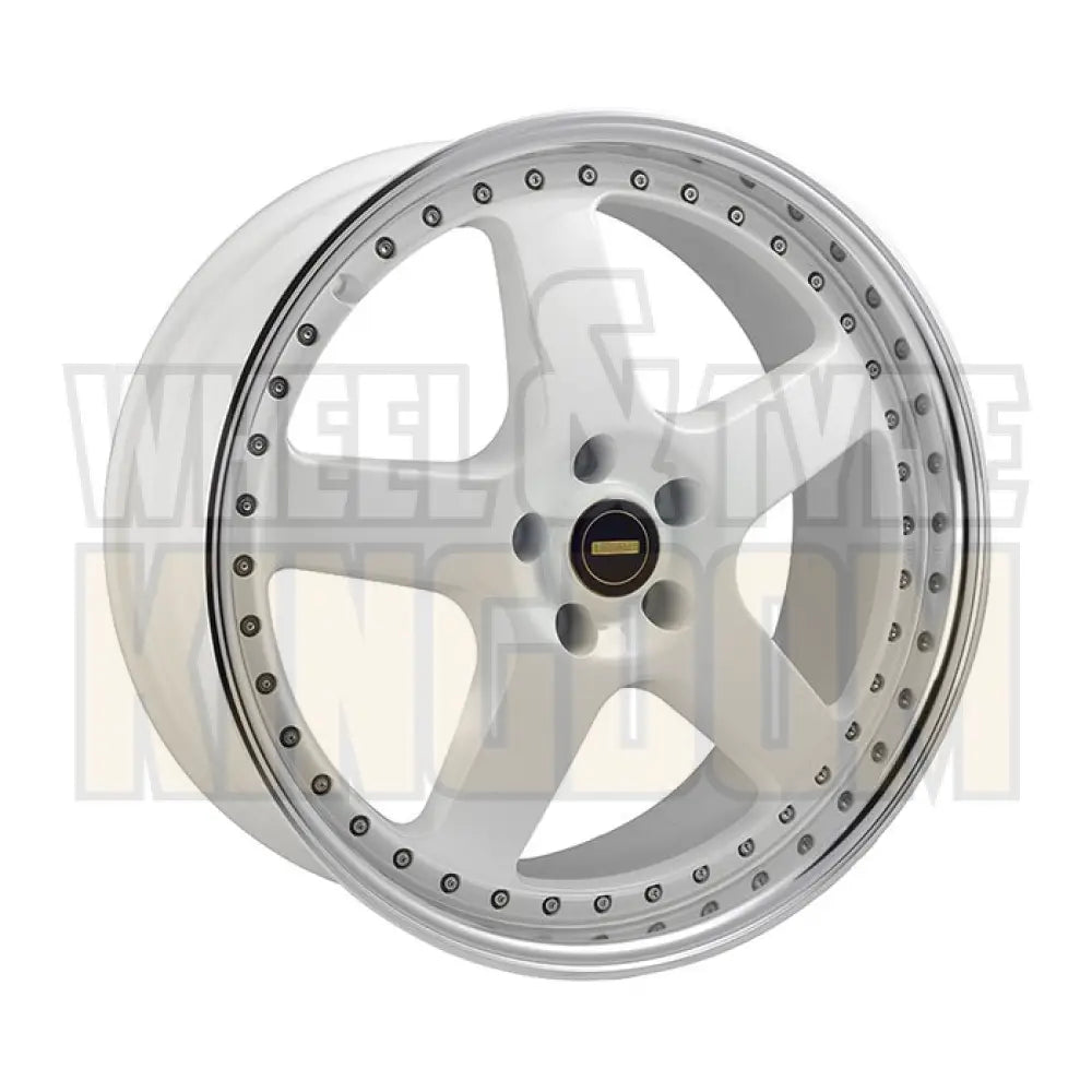 20X8.5 5-STUD SIMMONS FR-1 WHITE MIRROR LIP - Wheels