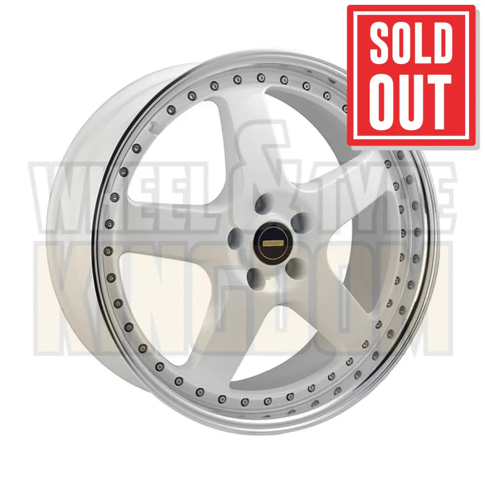 20X9.5 5x114.3 +43 SIMMONS FR-1 WHITE MIRROR LIP - Wheels