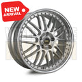 20X9.5 5x114.3 +43 SIMMONS OM-1 SILVER MIRROR LIP - Wheels