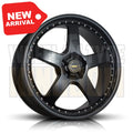 20X9.5 5x120 +43 SIMMONS FR-1 FULL SATIN BLACK - Wheels