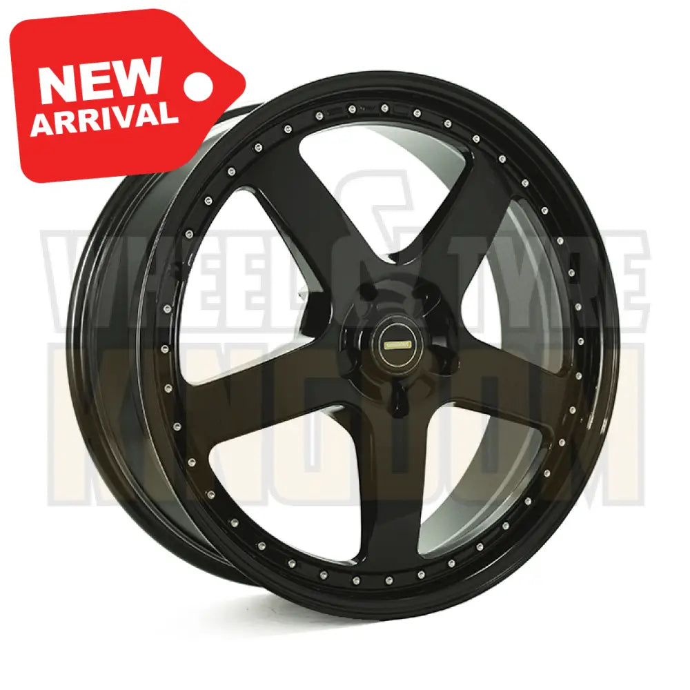 22X8.5 5x120 +40 SIMMONS FR-1 FULL GLOSS BLACK - Wheels