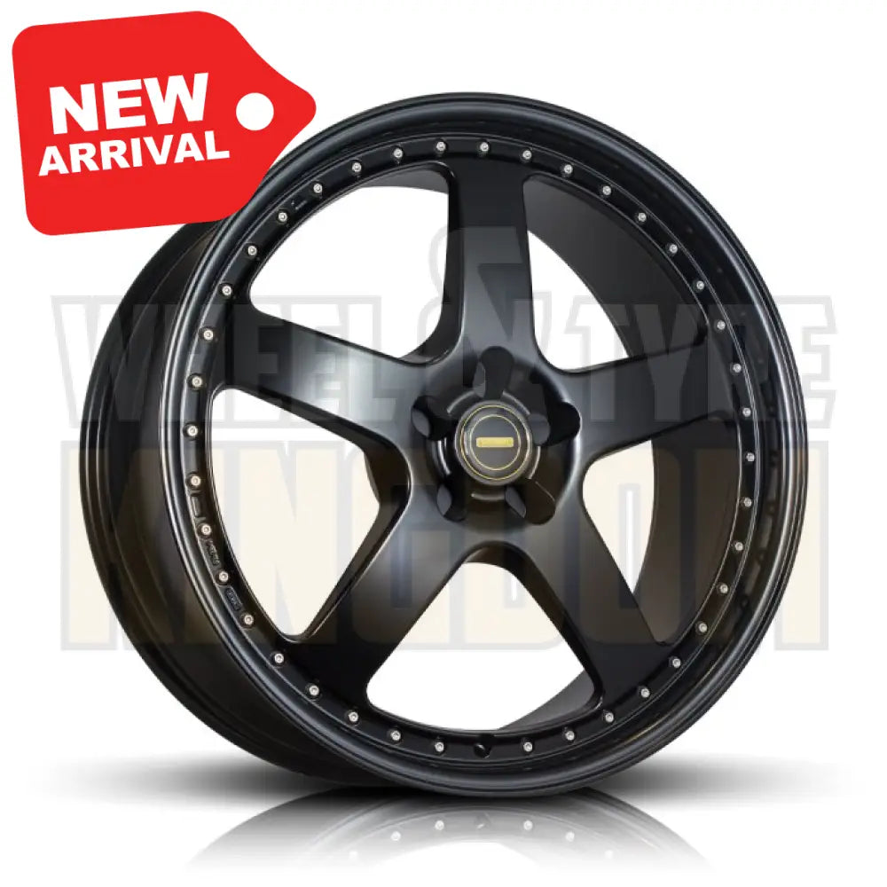 22X9.5 L66 5-STUD SIMMONS FR-1 FULL SATIN BLACK - Wheels