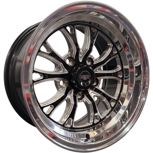 INTENSITY 15x8 4.5" BS (0) - GLOSS BLACK POLISHED LIP