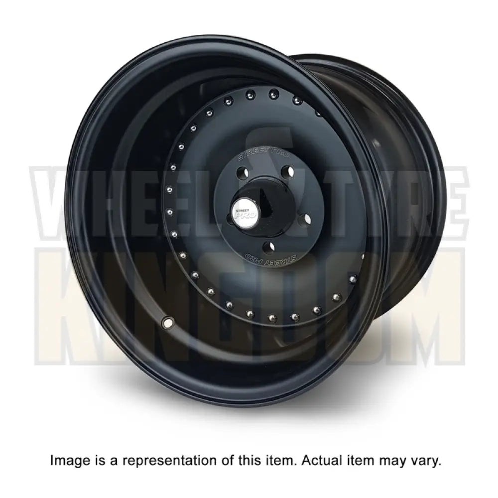 Street Pro 007 Series Wheel Blk 15x7" For Holden Early 5 x 4.25" Bolt Circle (-12)3.5" Back Space