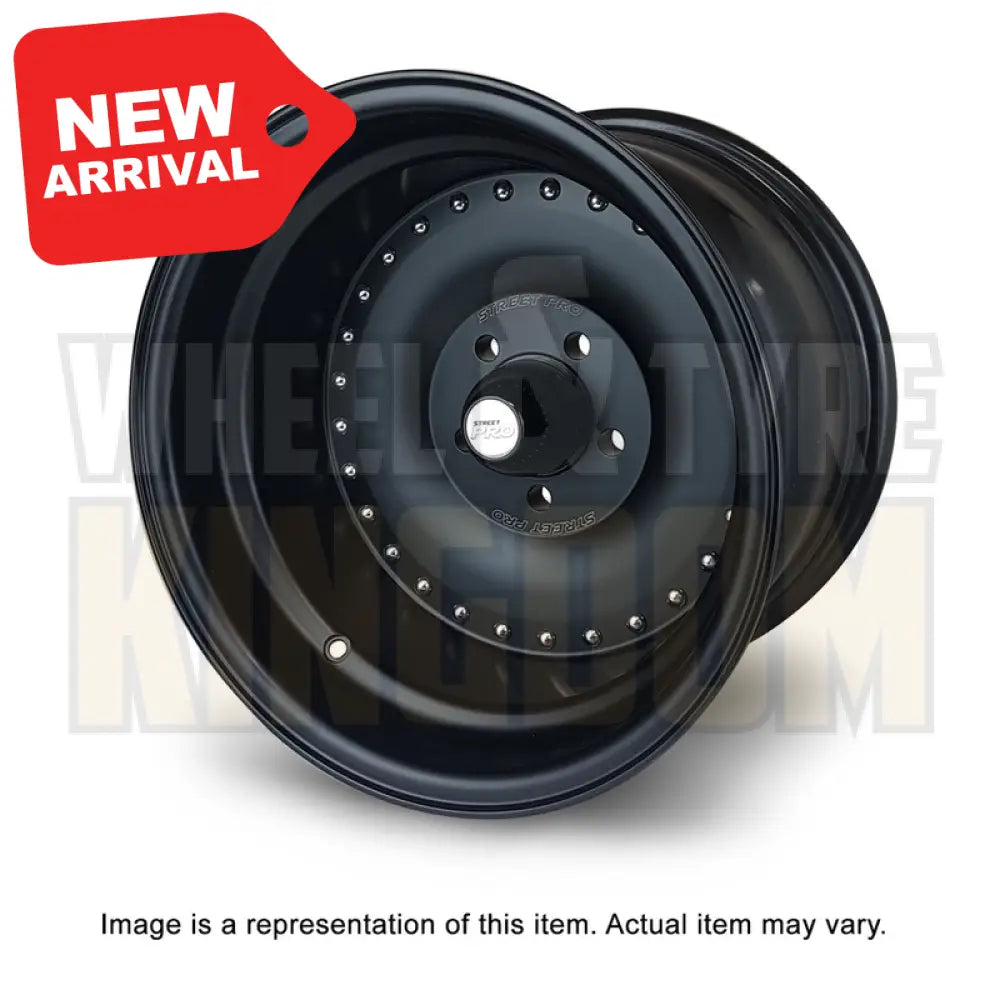 Street Pro 007 Series Wheel Blk 15x8.5" For Ford 5 x 4.5" Bolt Circle (6)5.0" Back Space